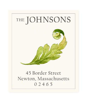 Green Leaf Motif - Return Address Labels