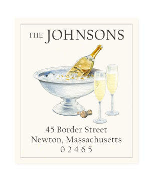 Champagne And Flutes - Return Address Labels