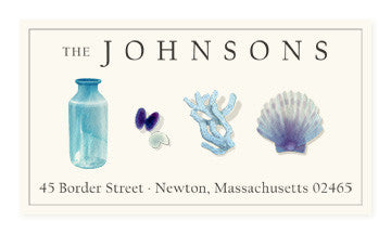 Ocean Blue - Panoramic Return Address Labels