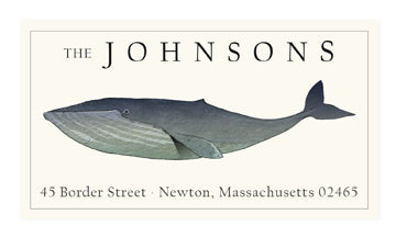 Blue Whale - Panoramic Return Address Labels