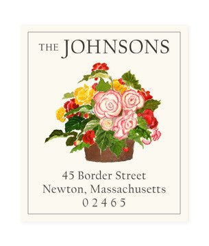 Begonia Bouquet - Return Address Labels