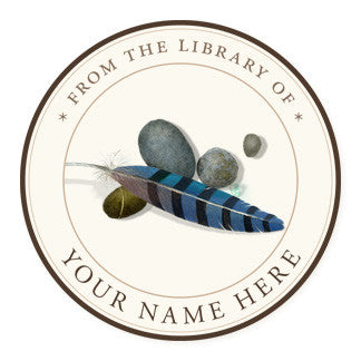 Feather on Rock - Ex Libris Medallions