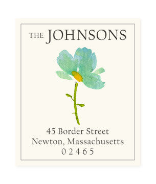 Blue Petals - Return Address Labels