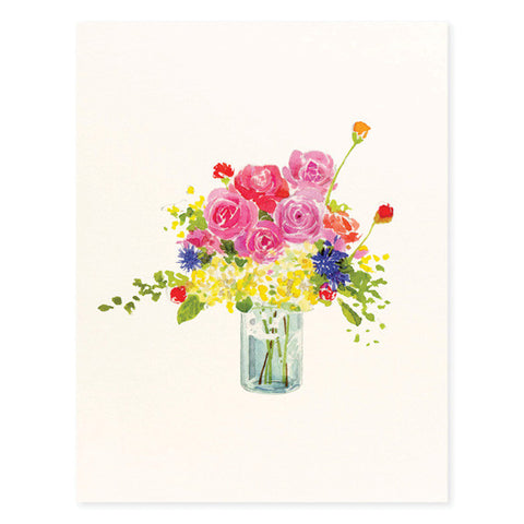 Flowers in Blue Jar - Occasion Card