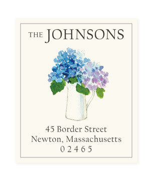 Hydrangea Pitcher - Return Address Labels