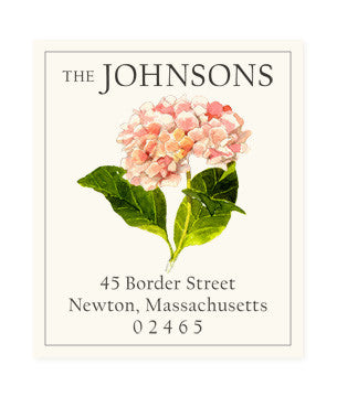 Pink Hydrangeas - Return Address Labels