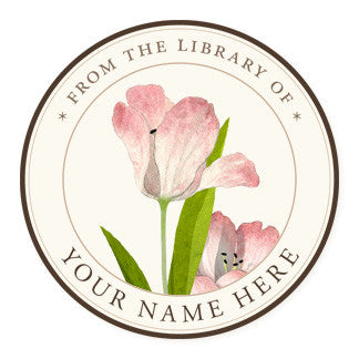 Pink Tulips - Ex Libris Medallions