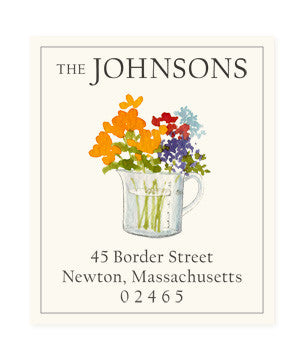 Flowers in Measuring Cup - Return Address Labels
