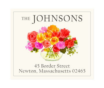 Magenta Roses - Return Address Labels