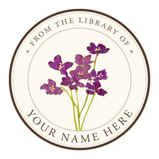 Violet Blossoms - Ex Libris Medallions