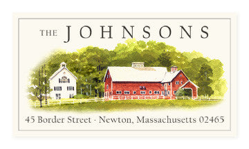 Country Barn - Panoramic Return Address Labels