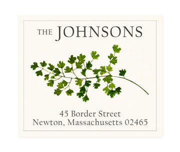 Maidenhair Fern - Return Address Labels