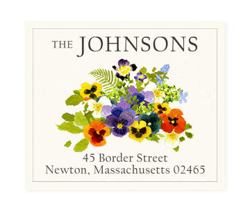 Spring Pansies - Return Address Labels