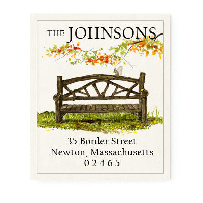 Central Park Bench - Return Address Labels