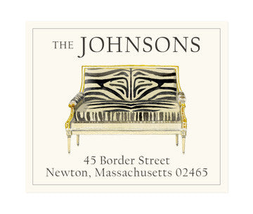 Zebra Settee - Return Address Labels