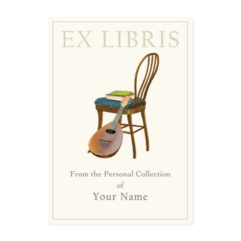 Wood Chair and Mandolin - Bookplates