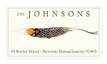 Black Koi - Panoramic Return Address Labels