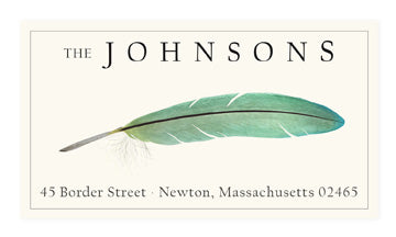 ‎Turquoise Feather - Panoramic Return Address Labels