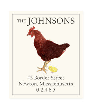 Rooster and Chick - Return Address Labels