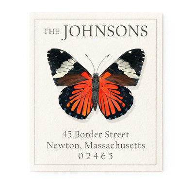 Red Streaks Butterfly - Return Address Labels