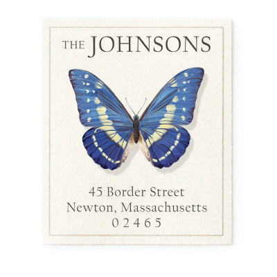 Morpho Cypris Butterfly - Return Address Labels