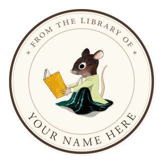 Reading Mouse - Ex Libris Medallions