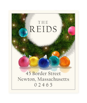 Christmas Wreath - Return Address Labels