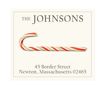 Holiday Cane - Return Address Labels