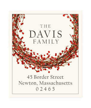 Winterberry Wreath - Return Address Labels
