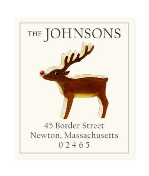 Wooden Reindeer - Return Address Labels
