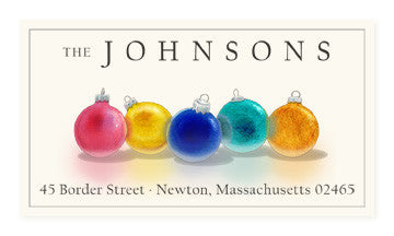 Holiday Ornaments - Panoramic Return Address Labels