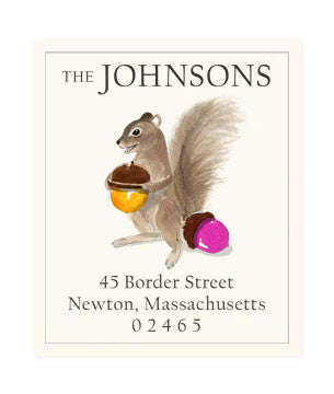 Squirrel With Acorns - Return Address Labels