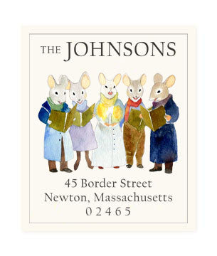 Carolling Mice - Return Address Labels